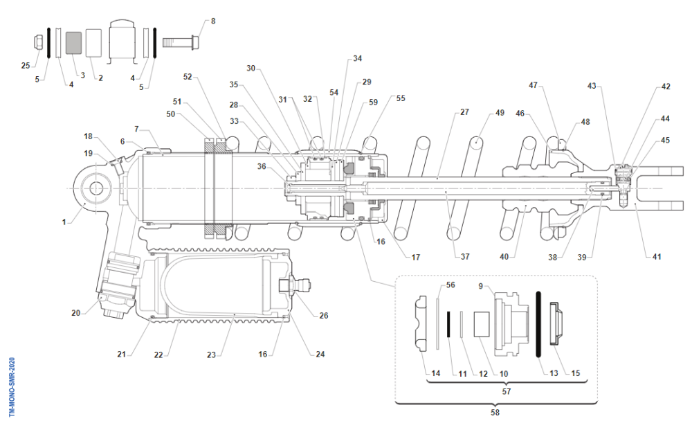 Exploded View Shock Absorber TM 450 SMK 2023