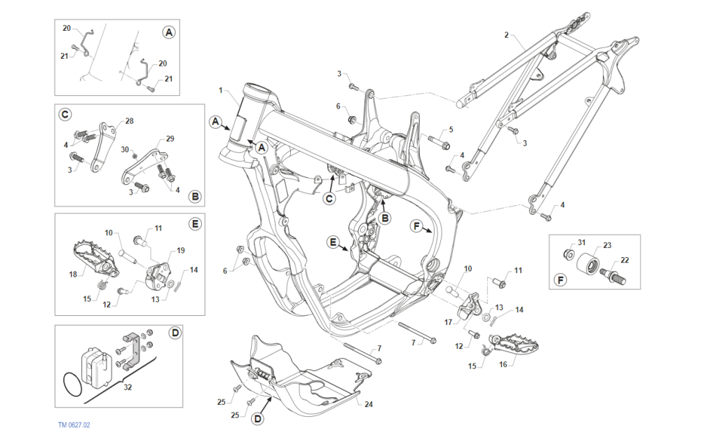 Exploded View Frame TM 450 SMK 2023